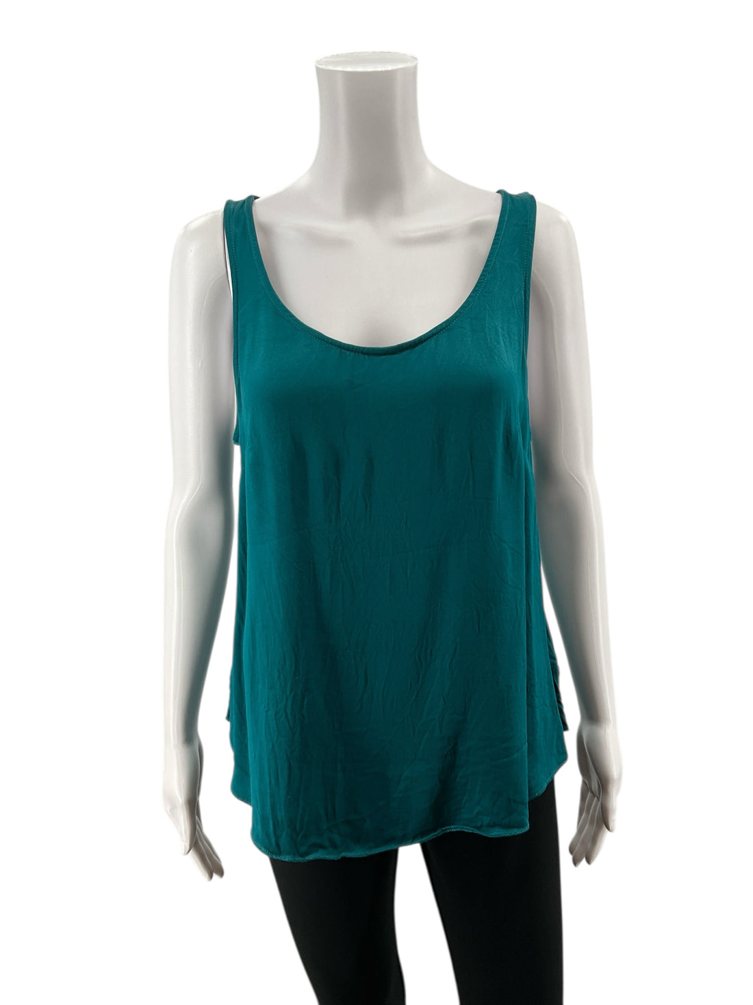Floreat by Anthropologie Teal Sleeveless Teal Viscose High-Low Tank Top Size Medium - Size M