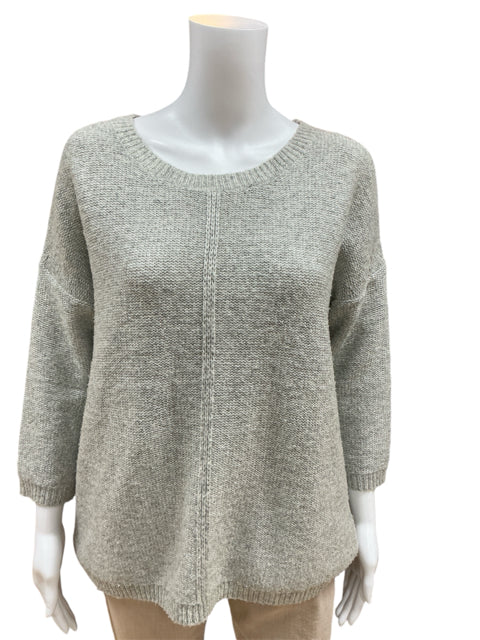 Max Studio Size Medium Gray Sparkle Pre-Owned Casual Top