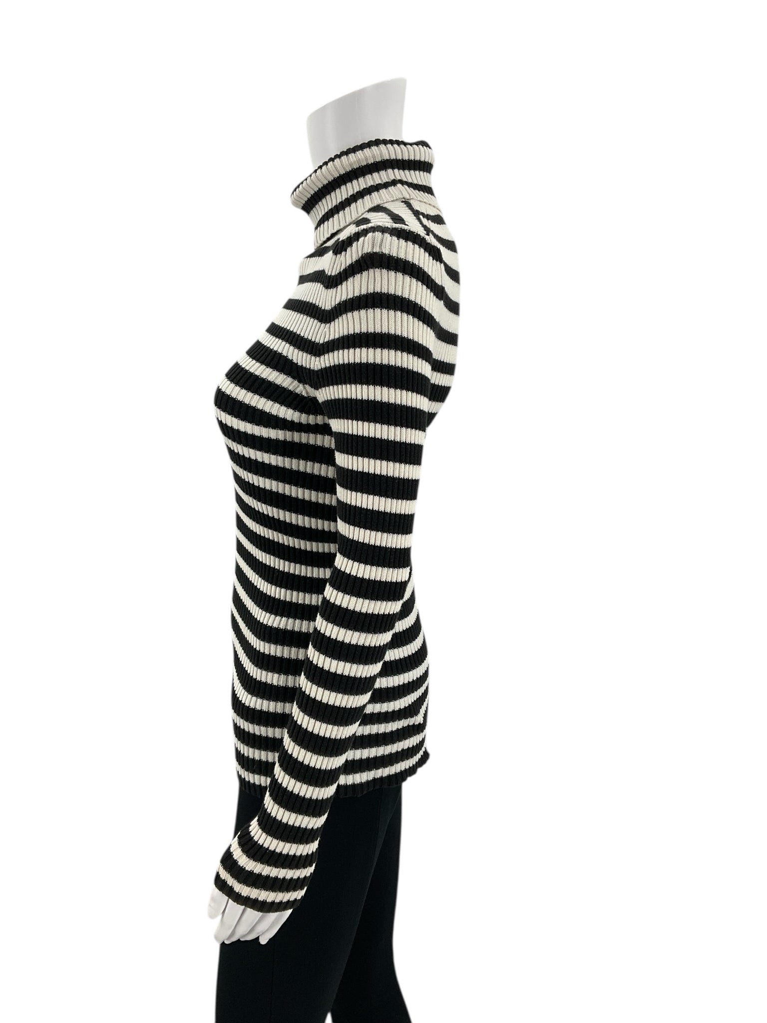 Loft Black/White Stripe Pre-Owned Top - Size XS