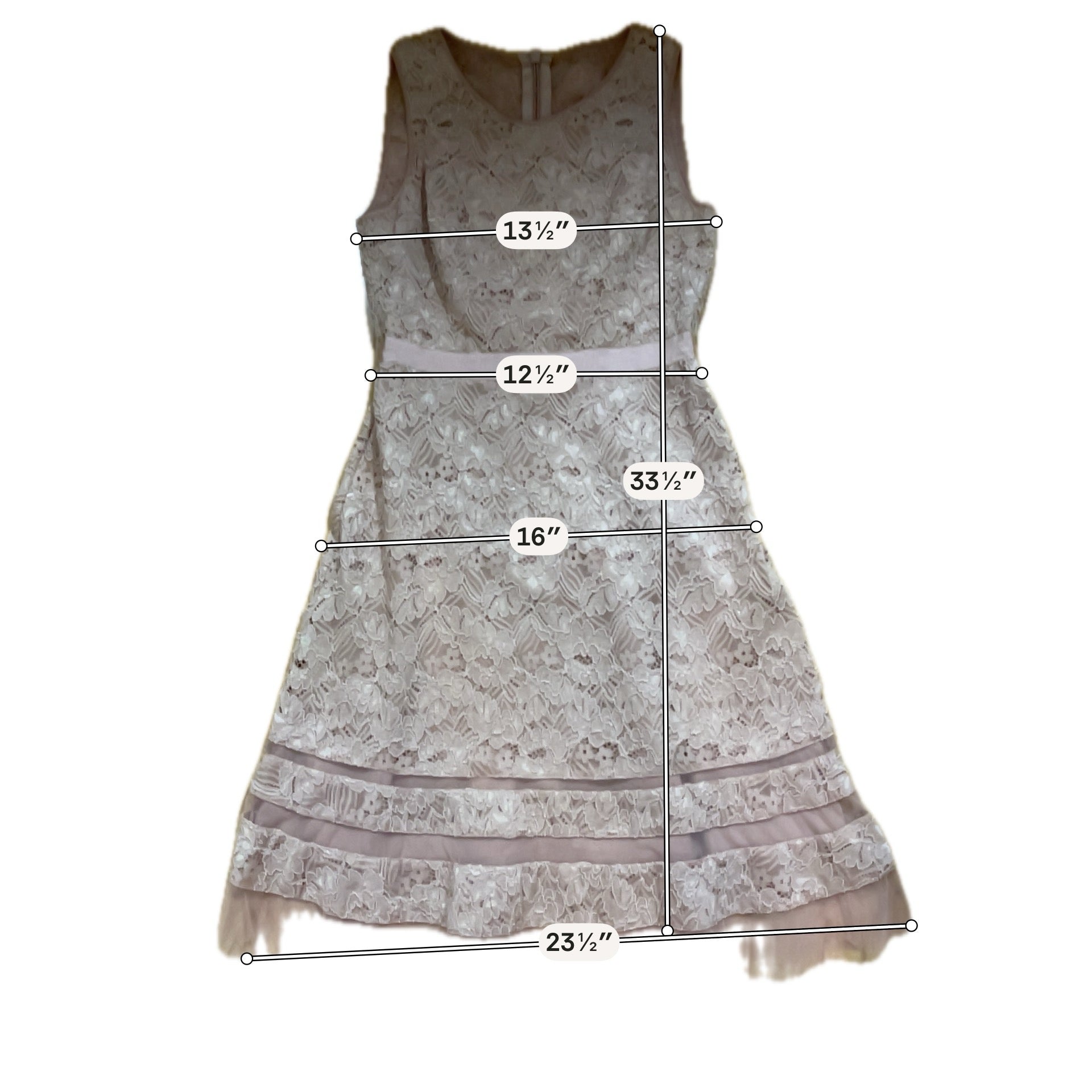 BCBGMAXAZRIAB Blush Pink Tiered Floral Lace A-Line Dress | Size 4