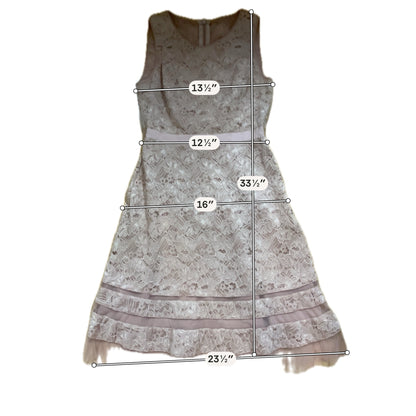 BCBGMAXAZRIAB Blush Pink Tiered Floral Lace A-Line Dress | Size 4