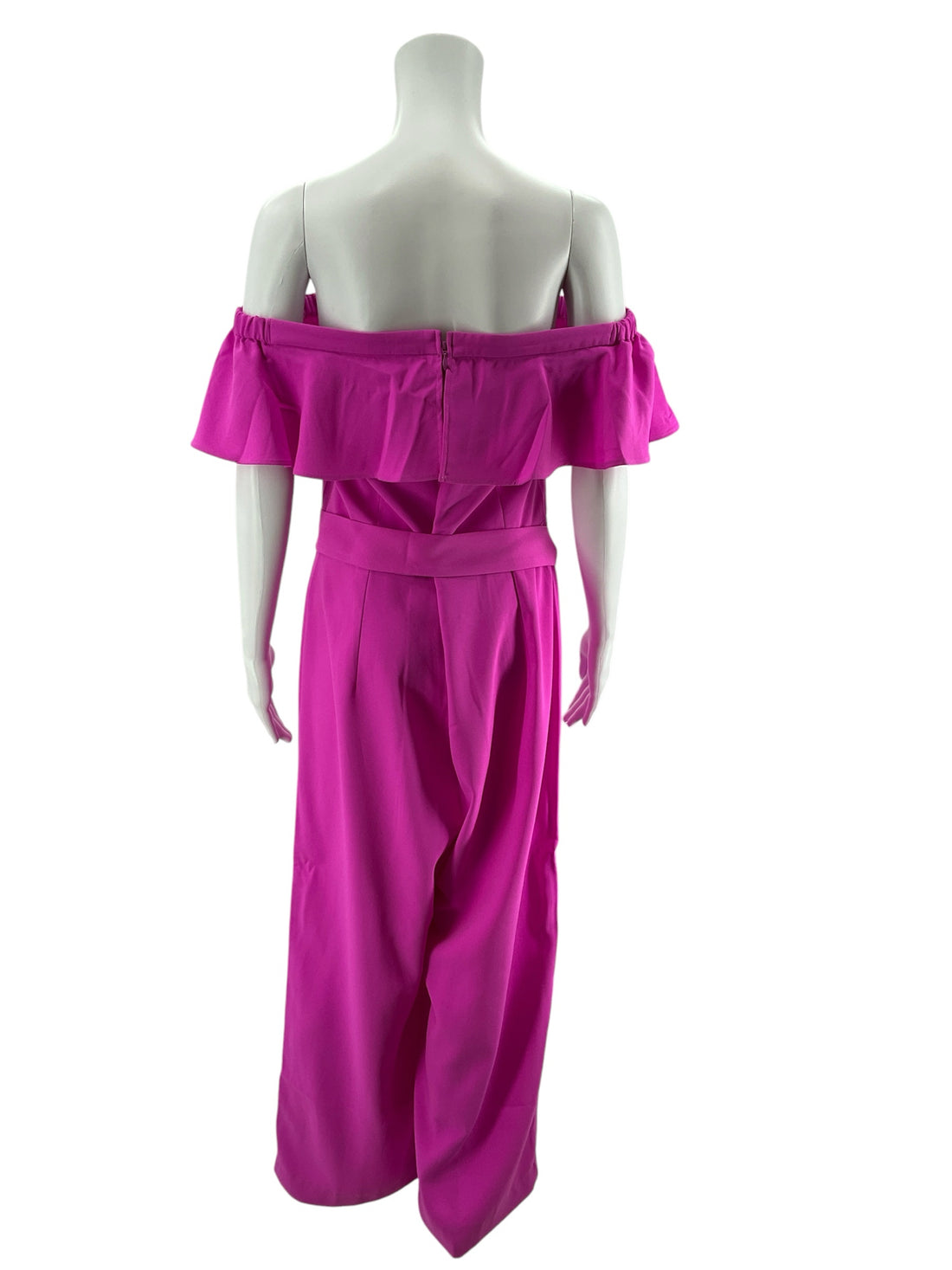 Lilly Pulitzer Size 16 Fuchsia Pink Off-The-Shoulder Ruffle Jumpsuit NWT-- ONLINE ONLY