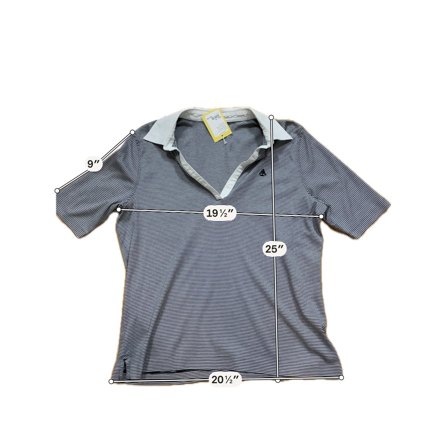 Brooks Brothers Navy &amp;amp; White Stripe V-Neck Polo Top | Size XL