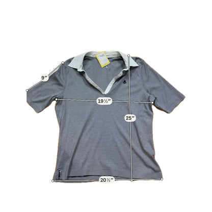 Brooks Brothers Navy &amp;amp; White Stripe V-Neck Polo Top | Size XL