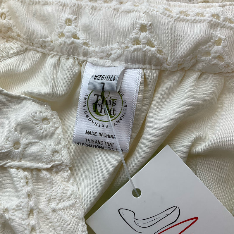 This & That Off White Eyelet Pre-Owned Ladies Dress - Size Large - Margaret’s Fine Consignment