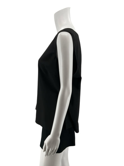 Notations Black Sleeveless Scoop Neck Keyhole Back Blouse Top Size XL