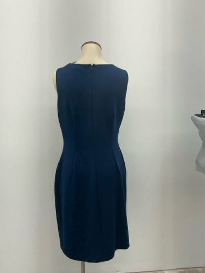 Ivanka Trump Navy Blue Textured Ruched Sheath Dress Size 10 - ONLINE ONLY