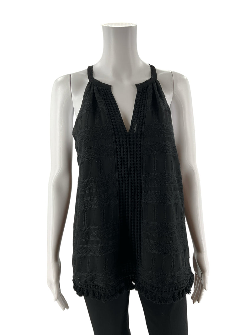 Joie Black Embroidered Pre-Owned Ladies Top - Size Small