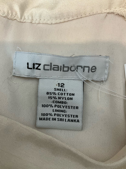 Liz Claiborne Cream Floral Lace Shift Dress Size 12