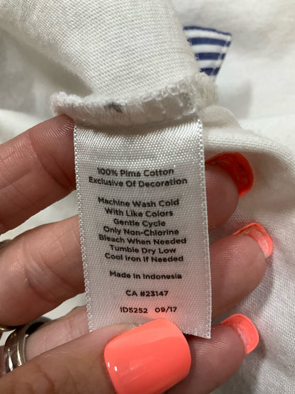 Talbots Size XL white/blue Stripe Pre-Owned Ladies Casual Top - Downstairs