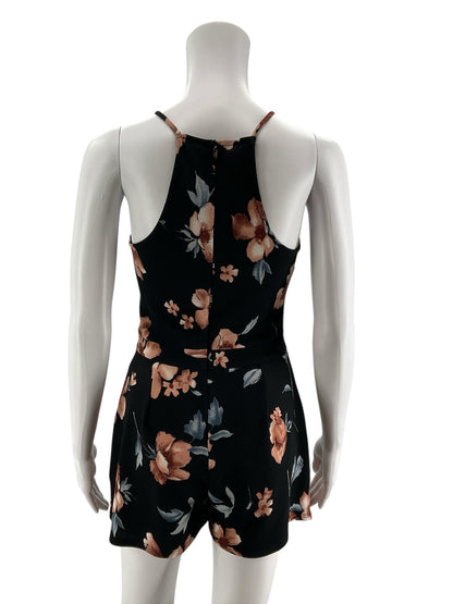 Soprano Size M Black/multi Floral Romper