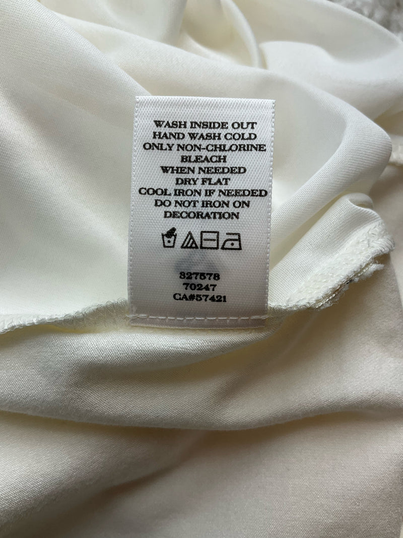 Ann Taylor Cream Jewels Pre-Owned Ladies Top - Size Medium
