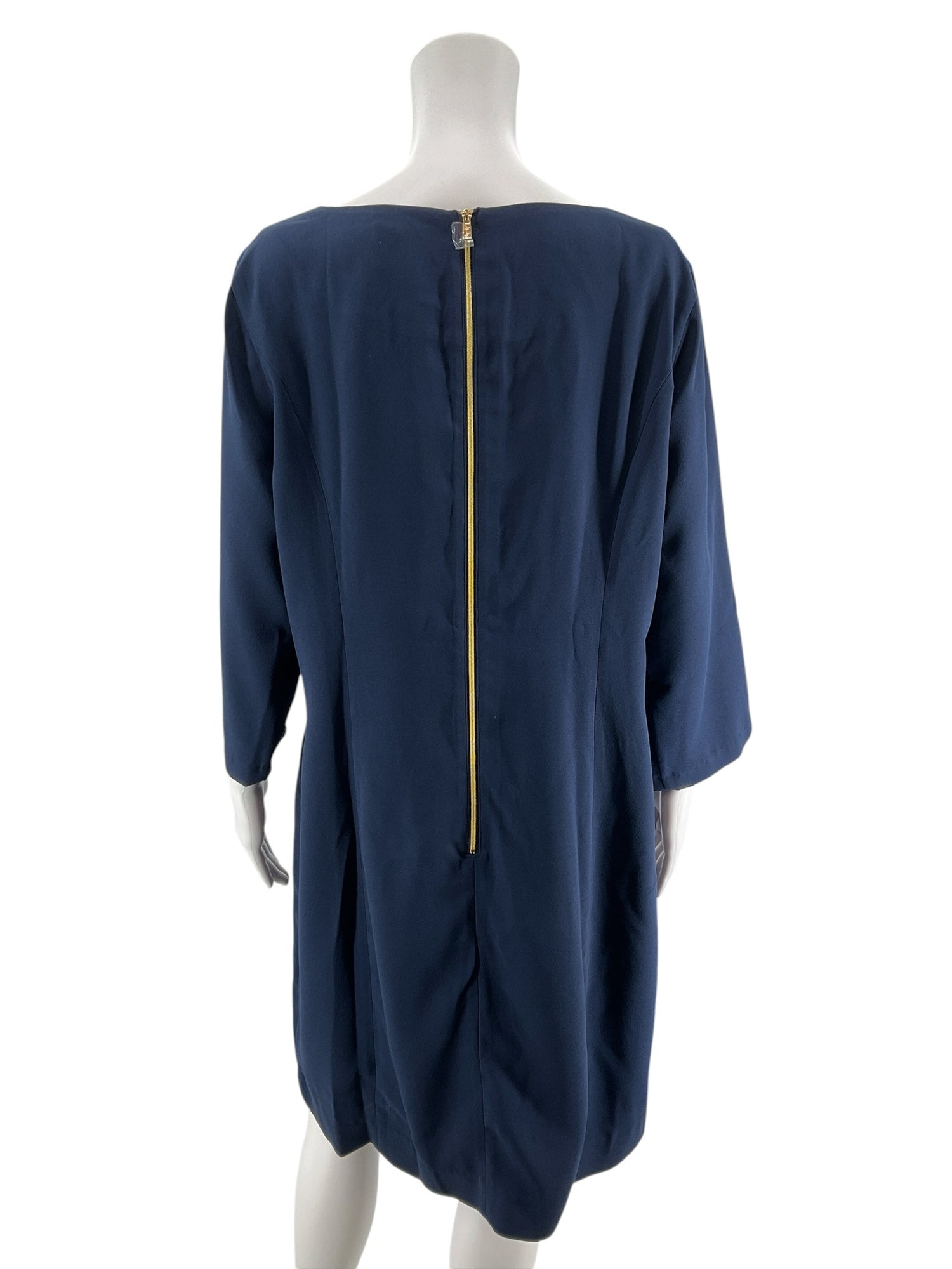 Lilly Pulitzer Kade Dress Navy Gold Embroidered Shift Size 16 NWT