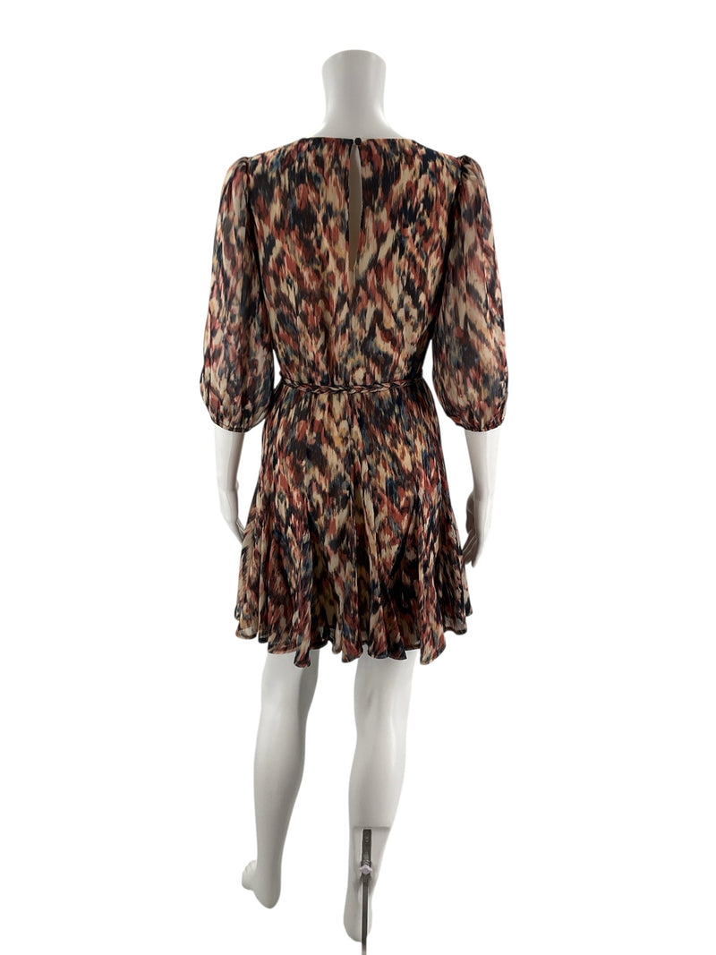 Evereve Rrust/Navy Print Pre-Owned Ladies Dress - Size XS