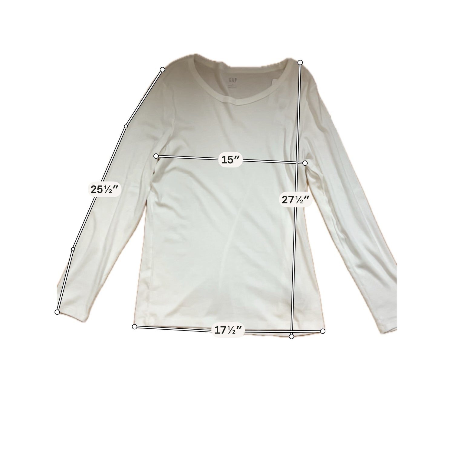 Gap Favorite Tee Long Sleeve T-Shirt XL White NWT Cotton Modal Blend