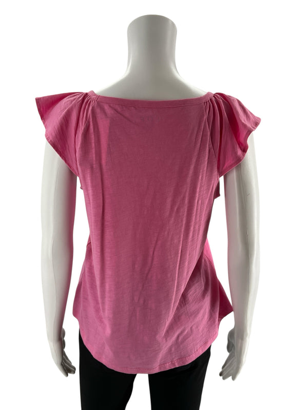 Loft Pink Solid  Pre-Owned Ladies Tops - Size Small