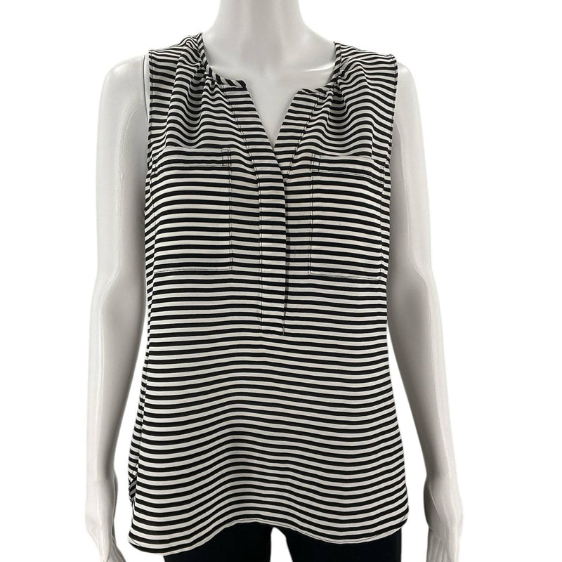 Ann Taylor Black/White Striped Pre-Owned Ladies Top - Size Medium - Margaret’s Fine Consignment
