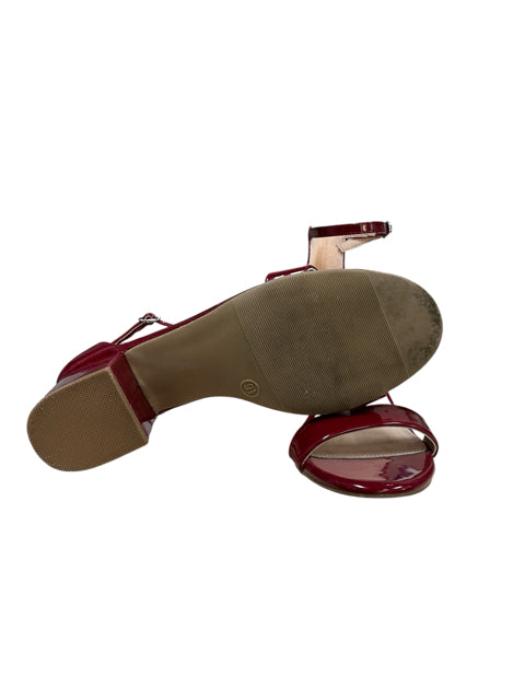 Madden Girl Beella Red Patent Ankle Strap Block Heel Sandals | Size 7 - ONLINE ONLY