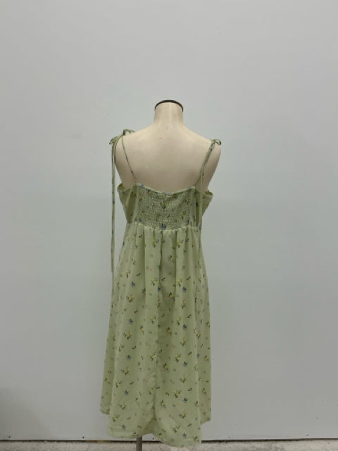 Forever 21 Floral Mini Dress Sleeveless Sundress Mint &amp; Yellow Size Large - ONLINE ONLY