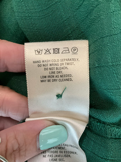 Maeve Ribbed Button-Front Peplum Tunic Tank Top Green Size Medium