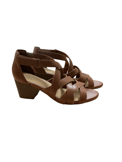 A New Day A New Day Ema Strappy Block Heel Sandals Womens Size 9 Tan Brown