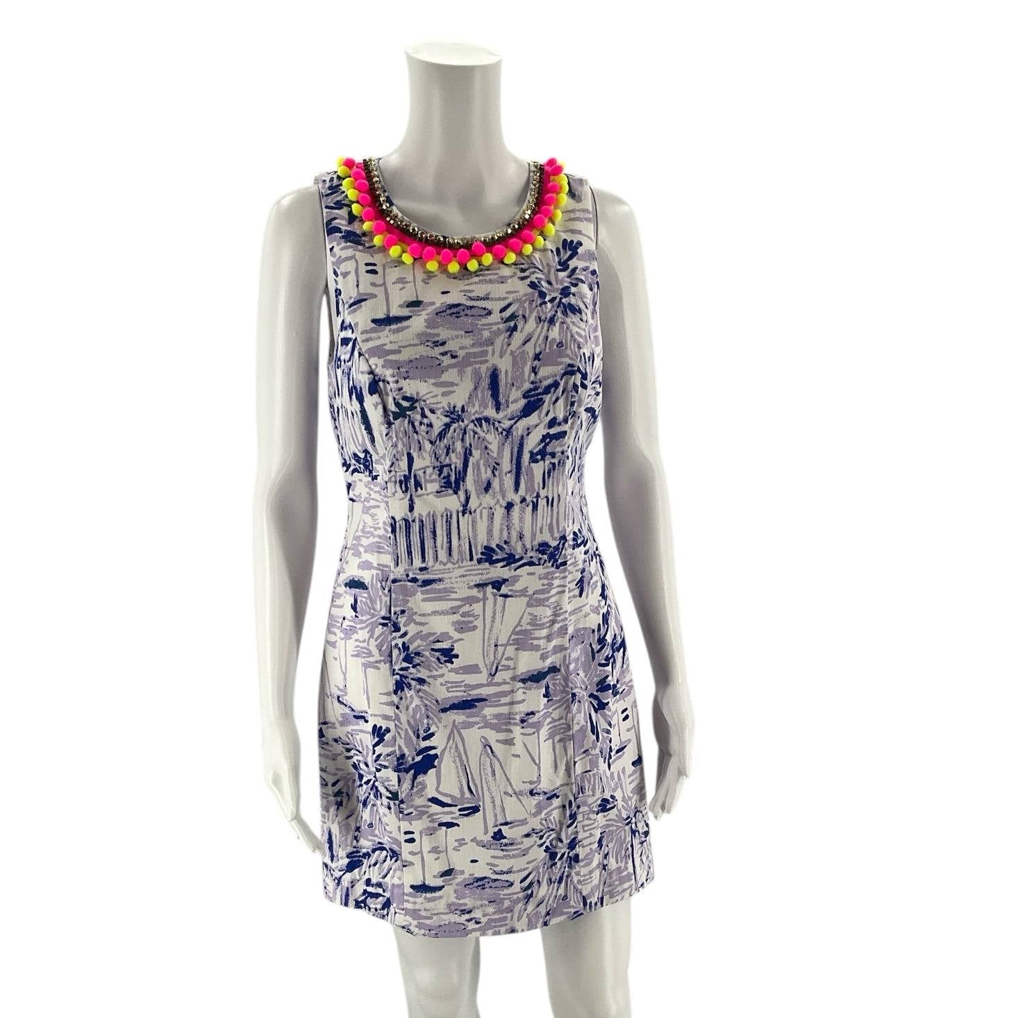 Lilly Pulitzer White/Purple Ladies Pre-Owned Dress - Size 4 - Margaret’s Fine Consignment