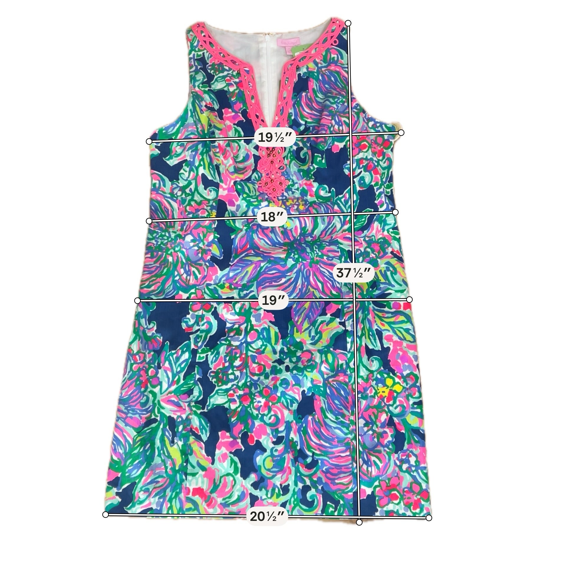 Lilly Pulitzer Jackie Shift Dress Tiki Pink Psychedelic Sunshine Size 14 NWT