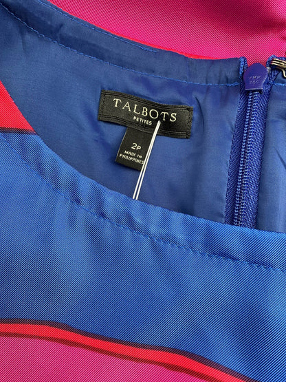 Talbots Blue/pink Stripe Pre-Owned Ladies Dress - Size 2 Petite