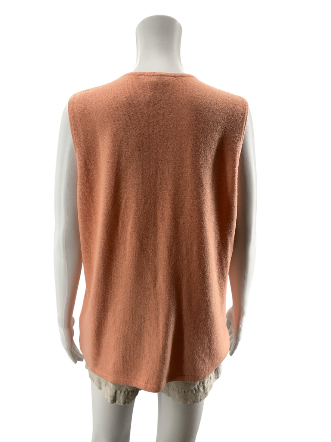 Alia Petites Cable Knit Zip Front Sweater Vest Tunic | Peach Cobbler | Size Medium Petite