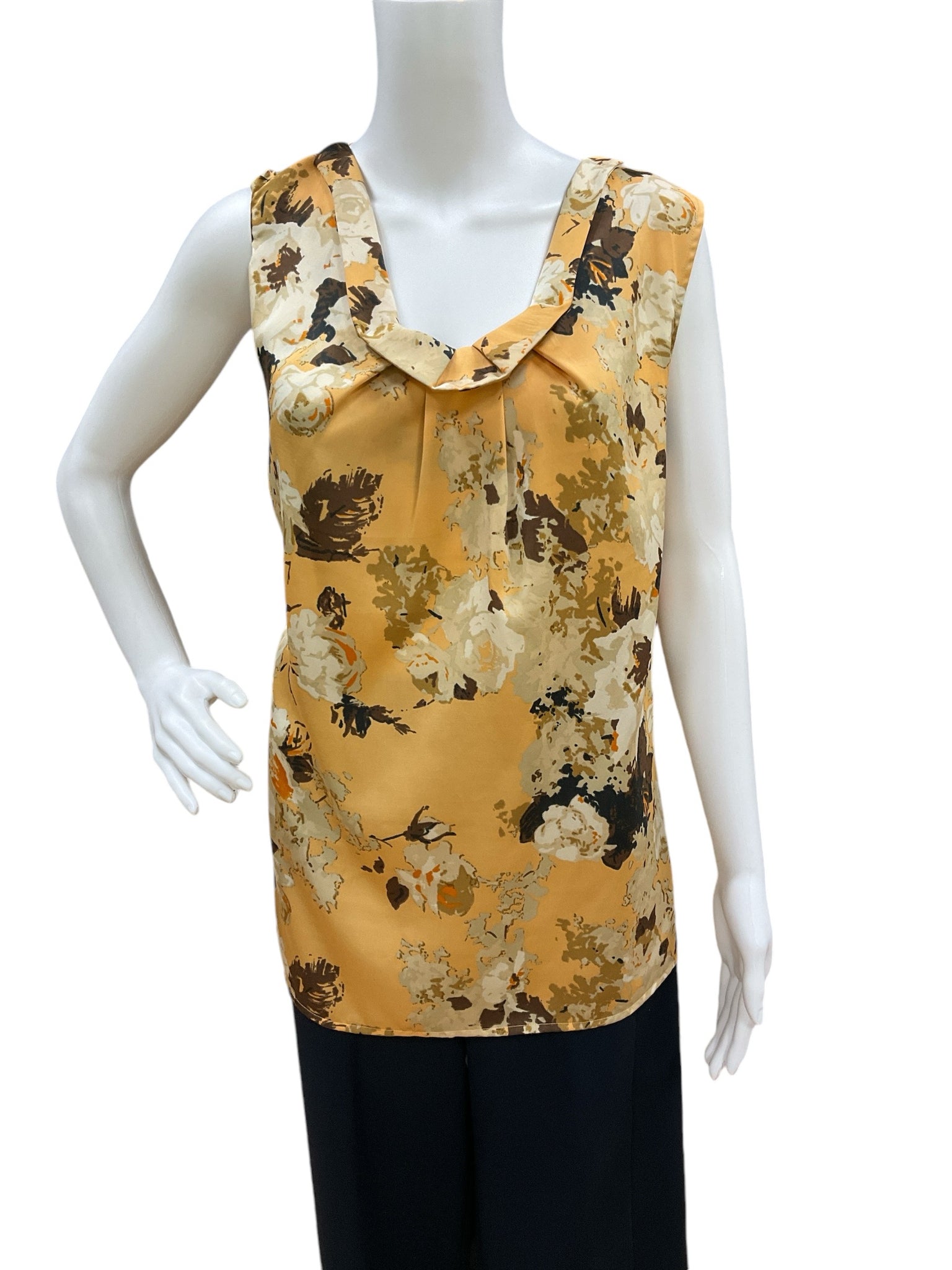 Talbots Orange/Multi Print Top Size XL - close up