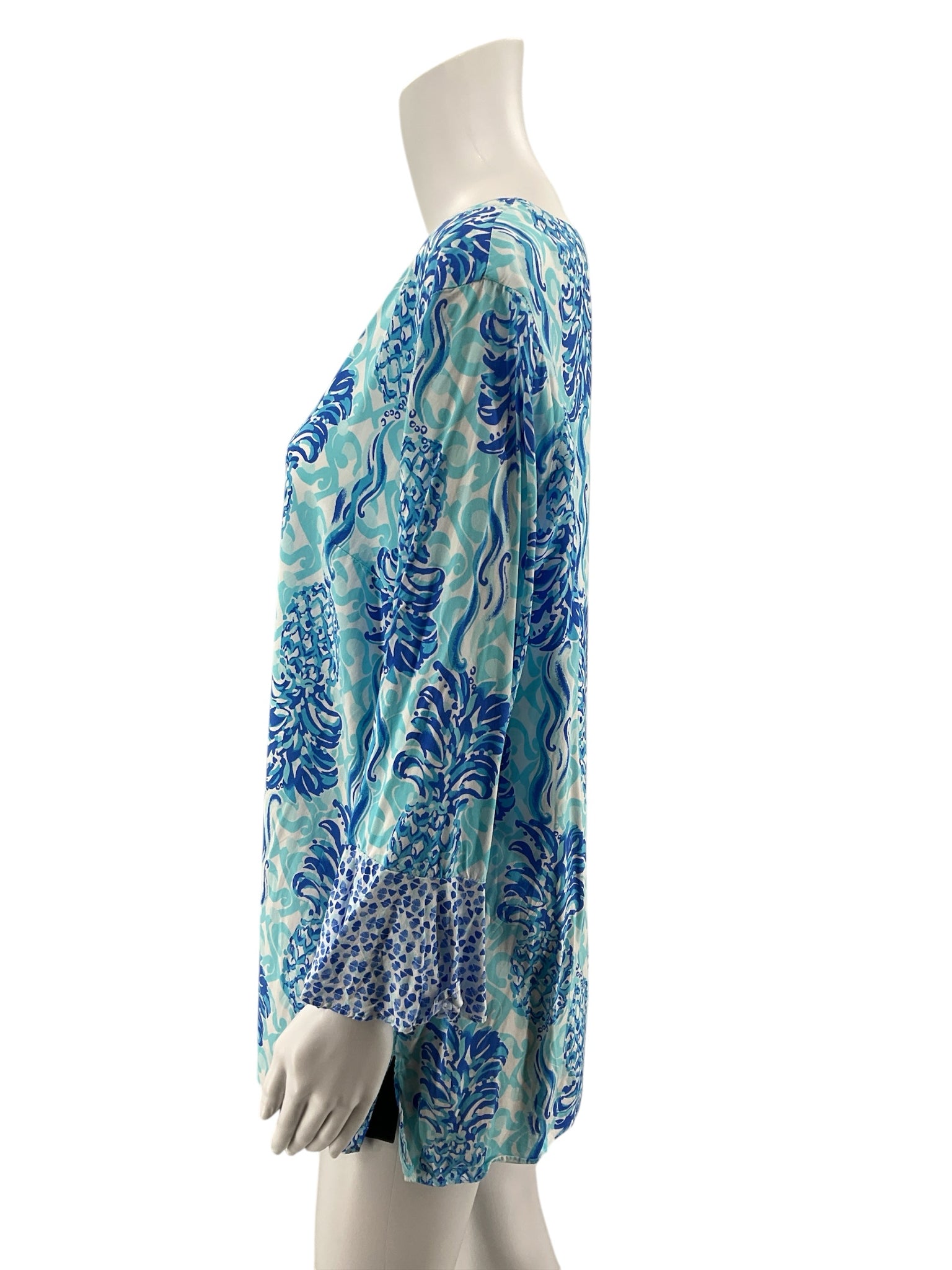 Lilly Pulitzer Matilda Tunic Top Tons of Fun Pineapple Print Size Large