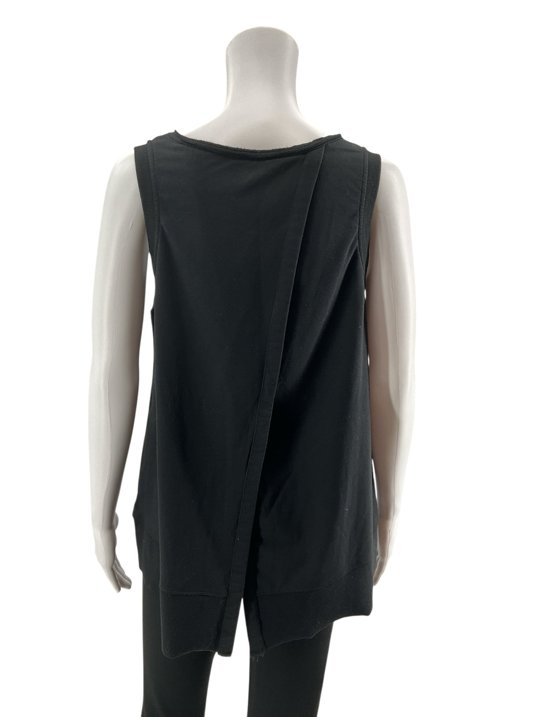 Central Park Black Asymmetrical Drape Back Tank Top Size XL
