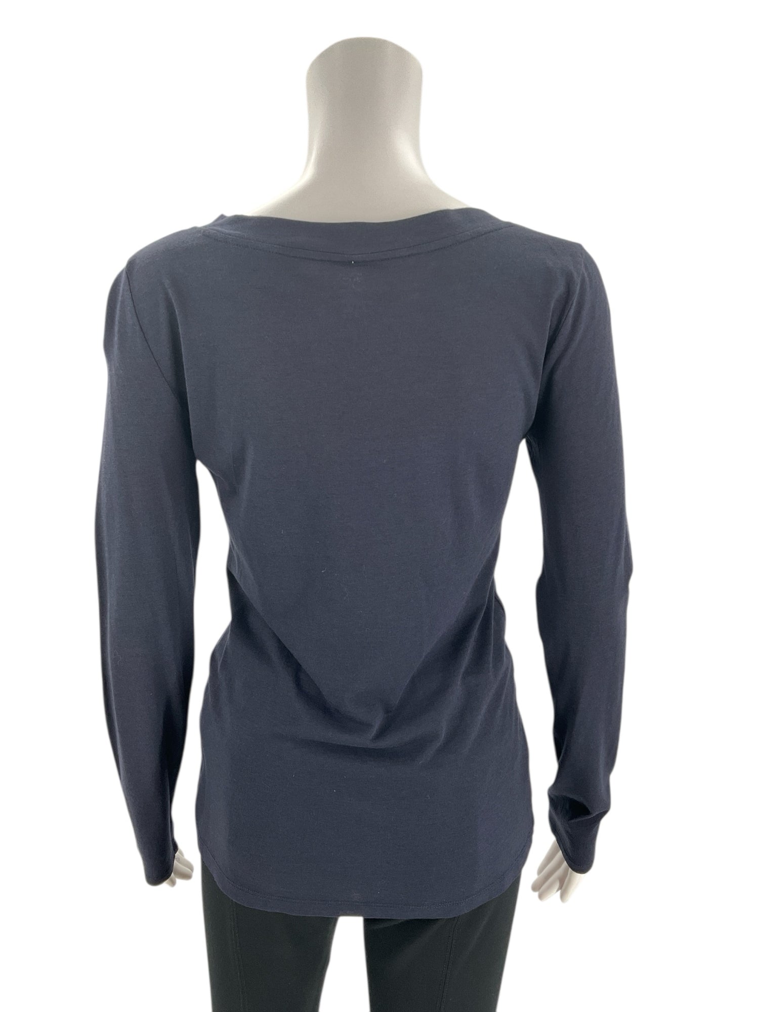 Loft Navy Solid Ladies Pre-Owned Top - Size Medium - Margaret’s Fine Consignment