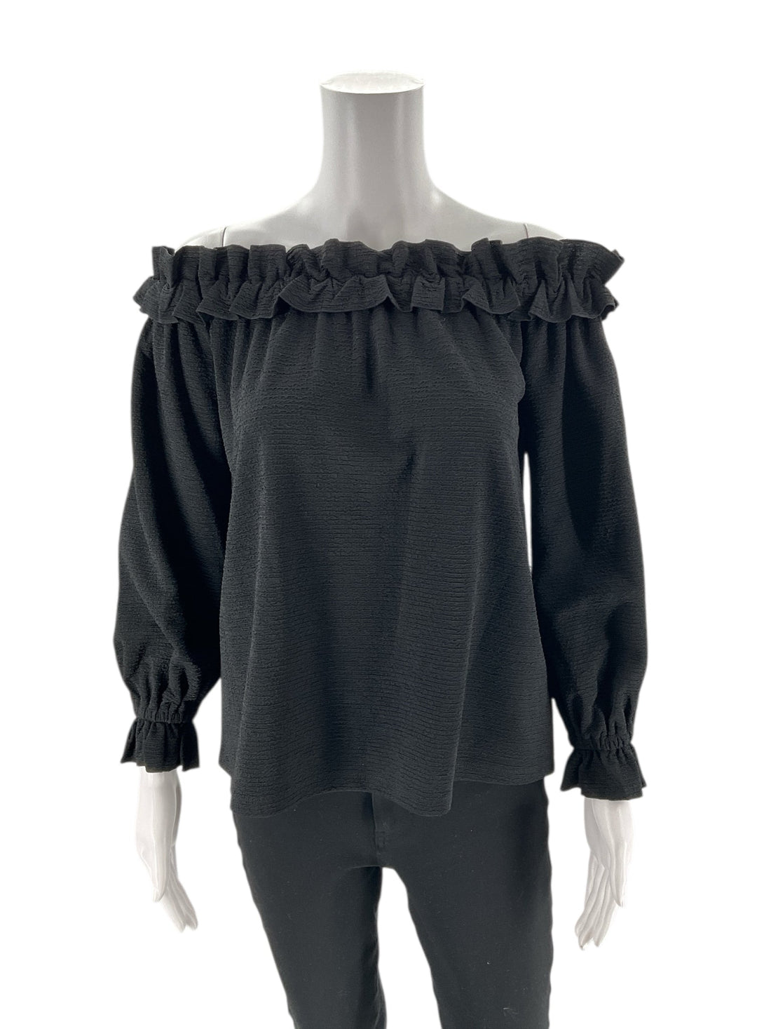 MK - Black Solid Pre-Owned Ladies New With Tags Casual Top - Size XS