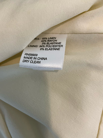Antonio Melani ecru Peplum Karter Ruffle Puff Sleeve Linen Blend Peplum Blouse Ecru Size 2 - Size 2