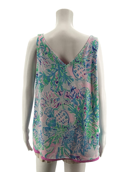 Lilly Pulitzer Downstairs Tank Top in Shell Me About It Print Size Large