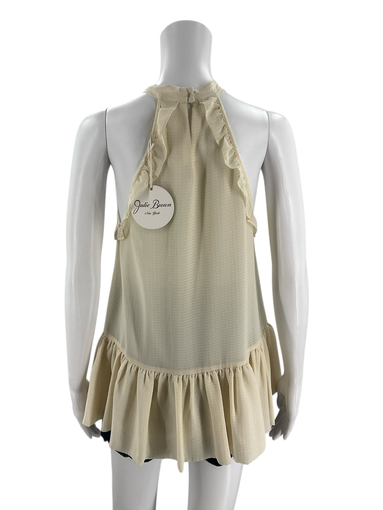 Julie Brown Cream Sheer Pre-Owned Ladies Top - Size 4 - Margaret’s Fine Consignment