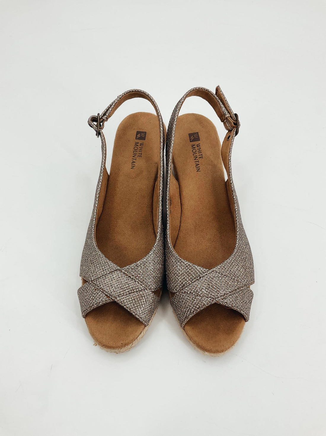 White Mountain Gold Sparkle Pre-Owned Ladies Sandals - Size 8.5 - Margaret’s Fine Consignment