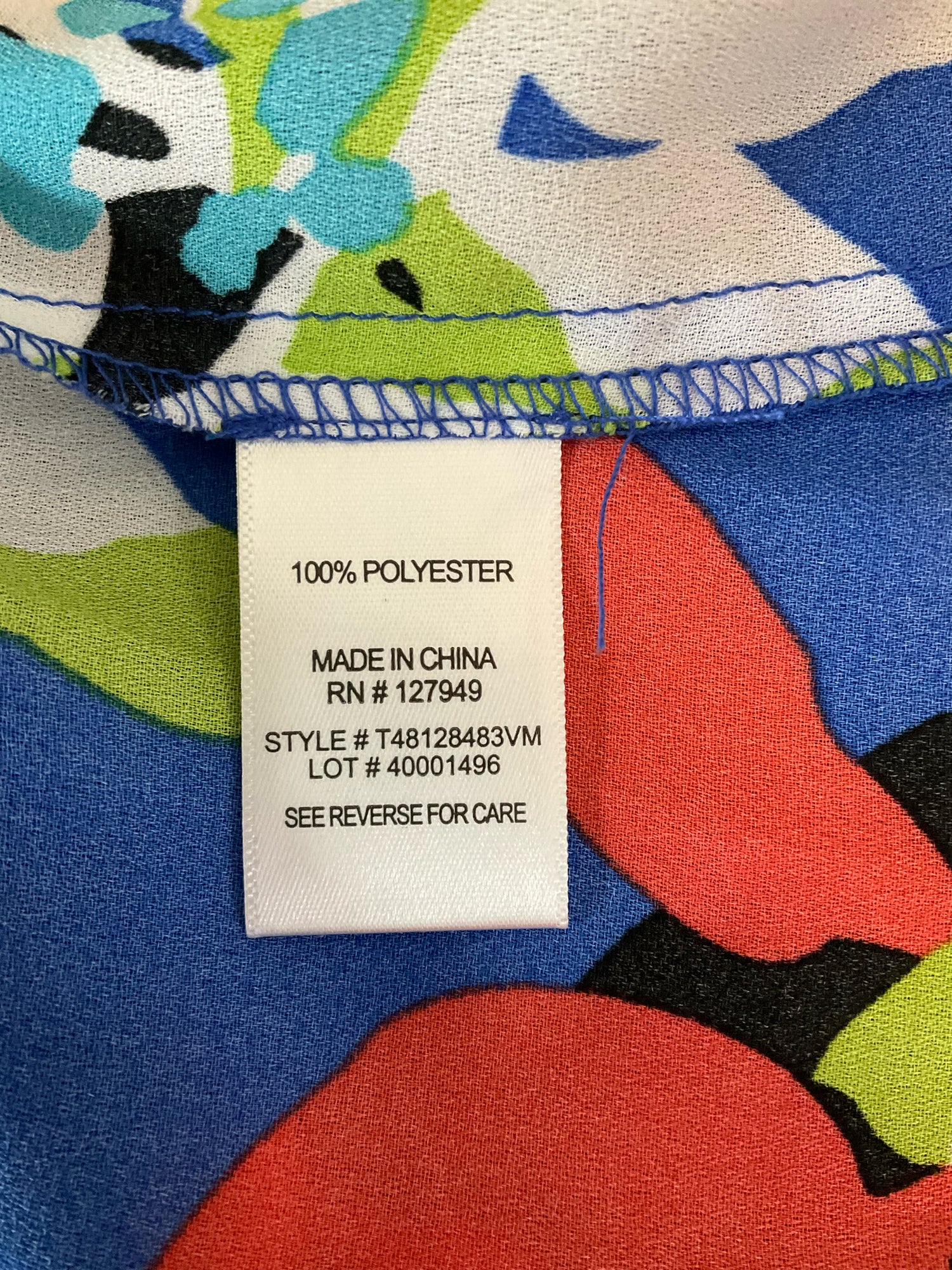 Floral &amp; Ivy multi Sleeveless Pleated Sleeveless Abstract Floral Tunic Top Size Large - Size L