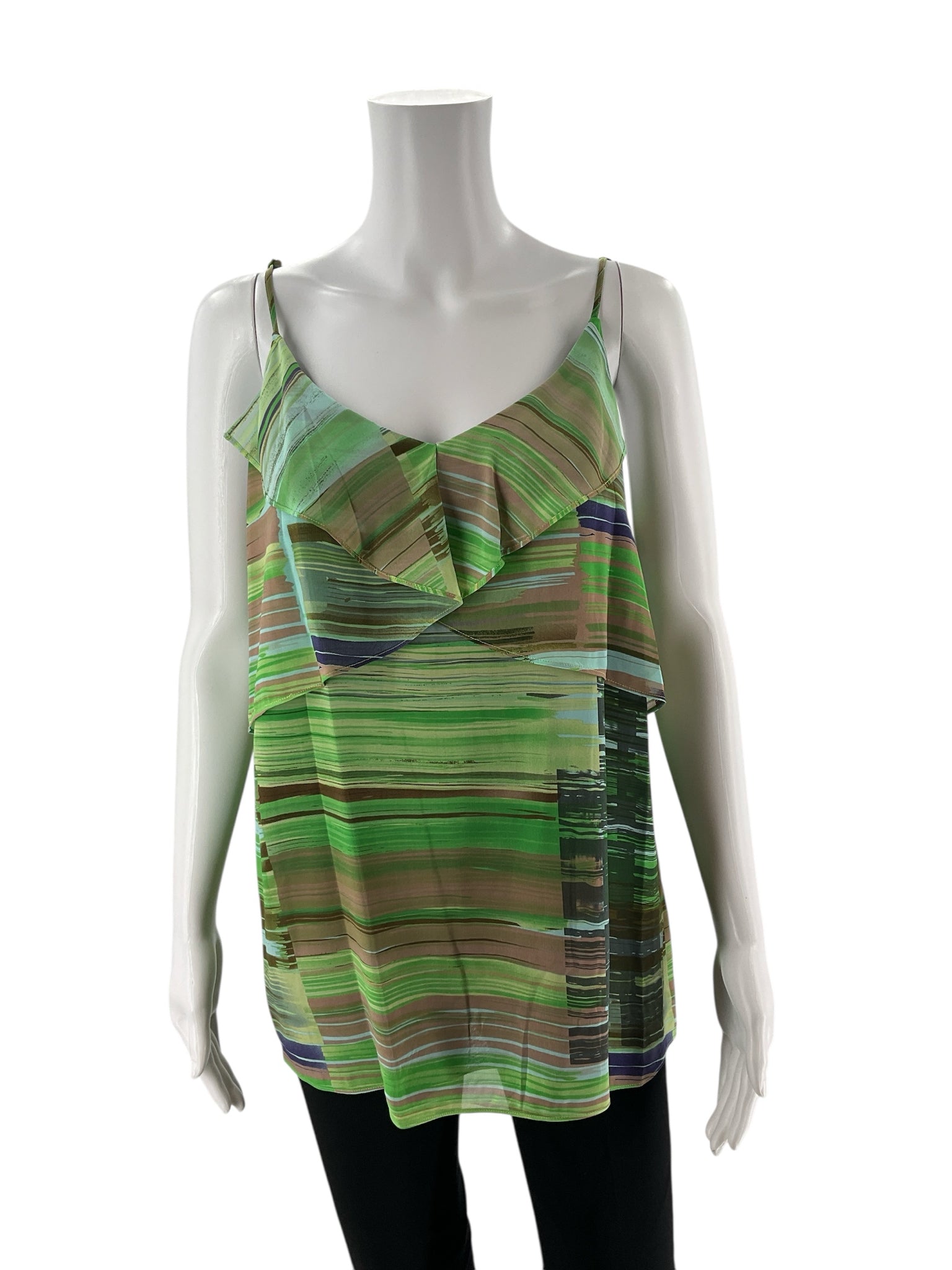 Cabi Green/Multi Print Pre-Owned Ladies Top - Size Large