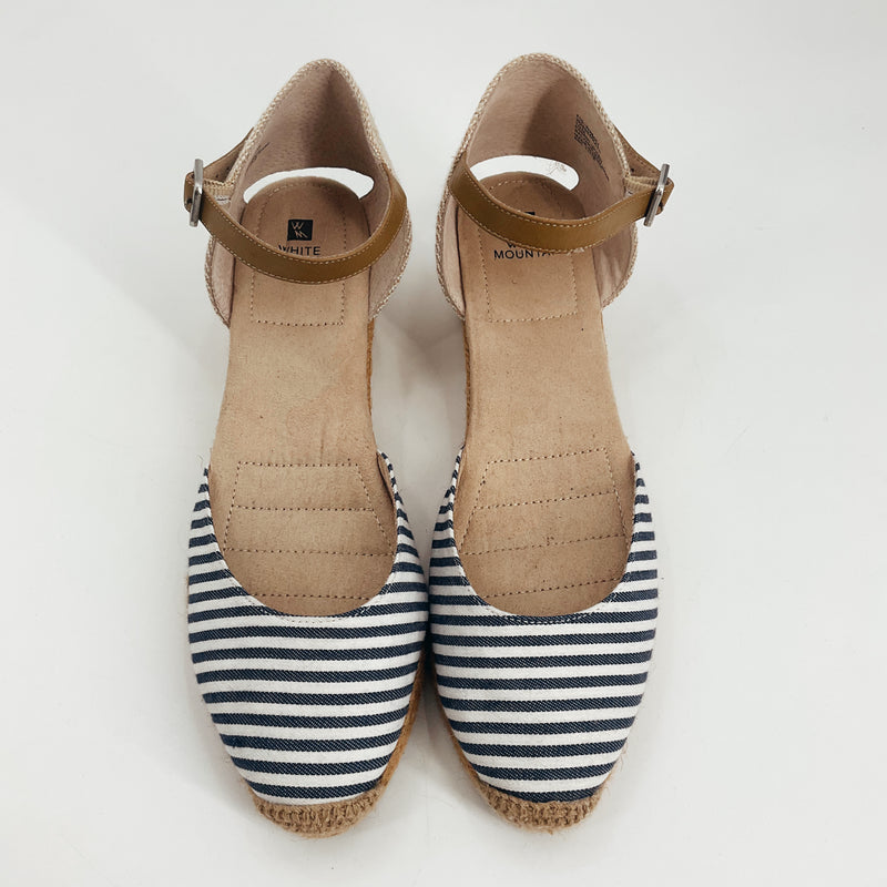 White Mountain Blue White Stripe Slide Sandals – Size 11, Excellent Pre-Owned - Margaret’s Fine Consignment