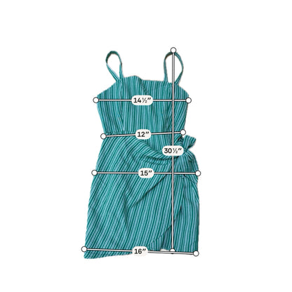 Lulus Green/White Mini Sunny Souvenirs Green &amp; White Stripe Tie-Front Mini Dress Size Small - Size S