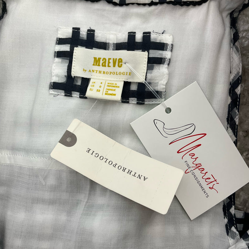 Maeve White/Navy Plaid Pre-Owned Ladies New With Tags Dress - Size 0 - Margaret’s Fine Consignment