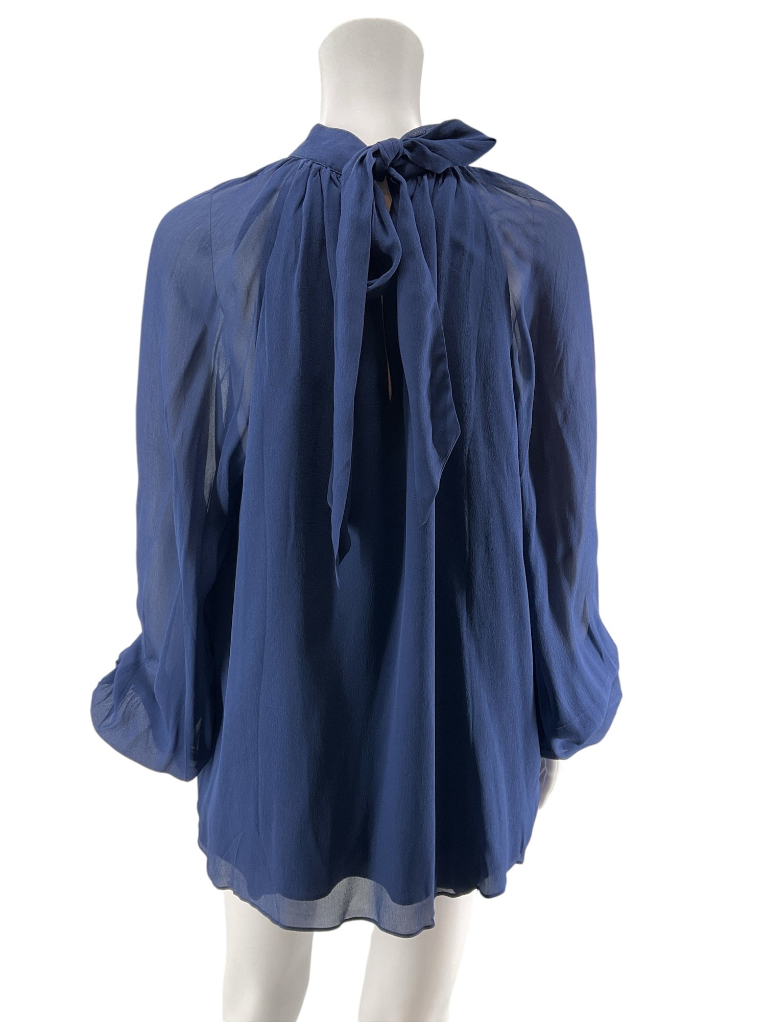 Lilly Pulitzer Giana Top Navy Blue Tie Back Blouse Size 14