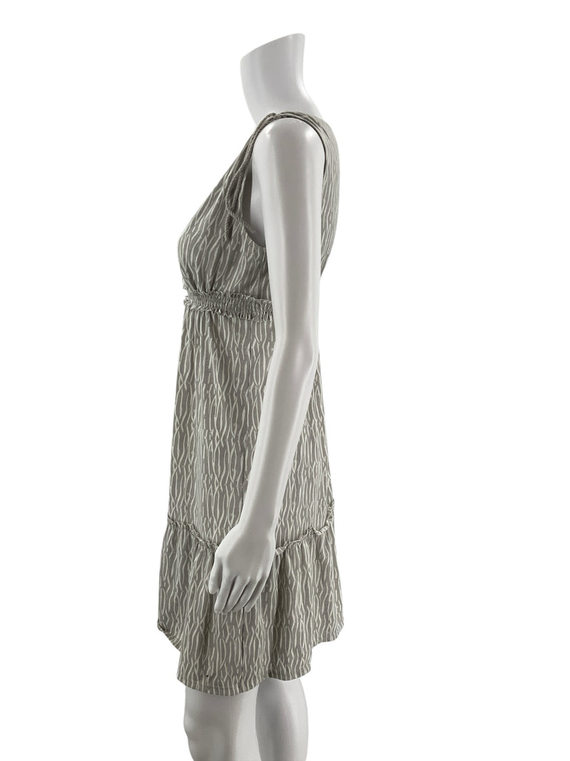 Loft Gray/White Print Pre-Owned Ladies Dress - Size XS