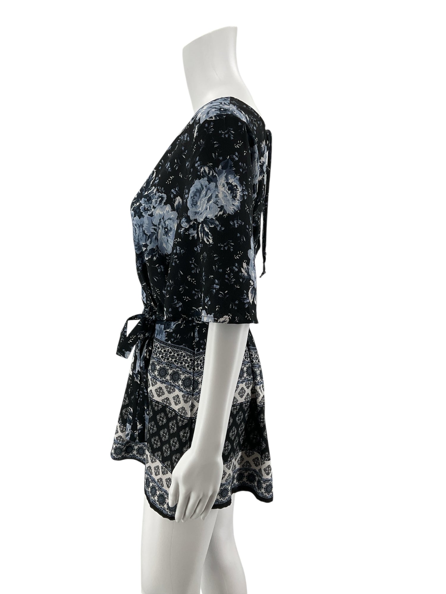 Blue Rain Size S Blues Floral Romper