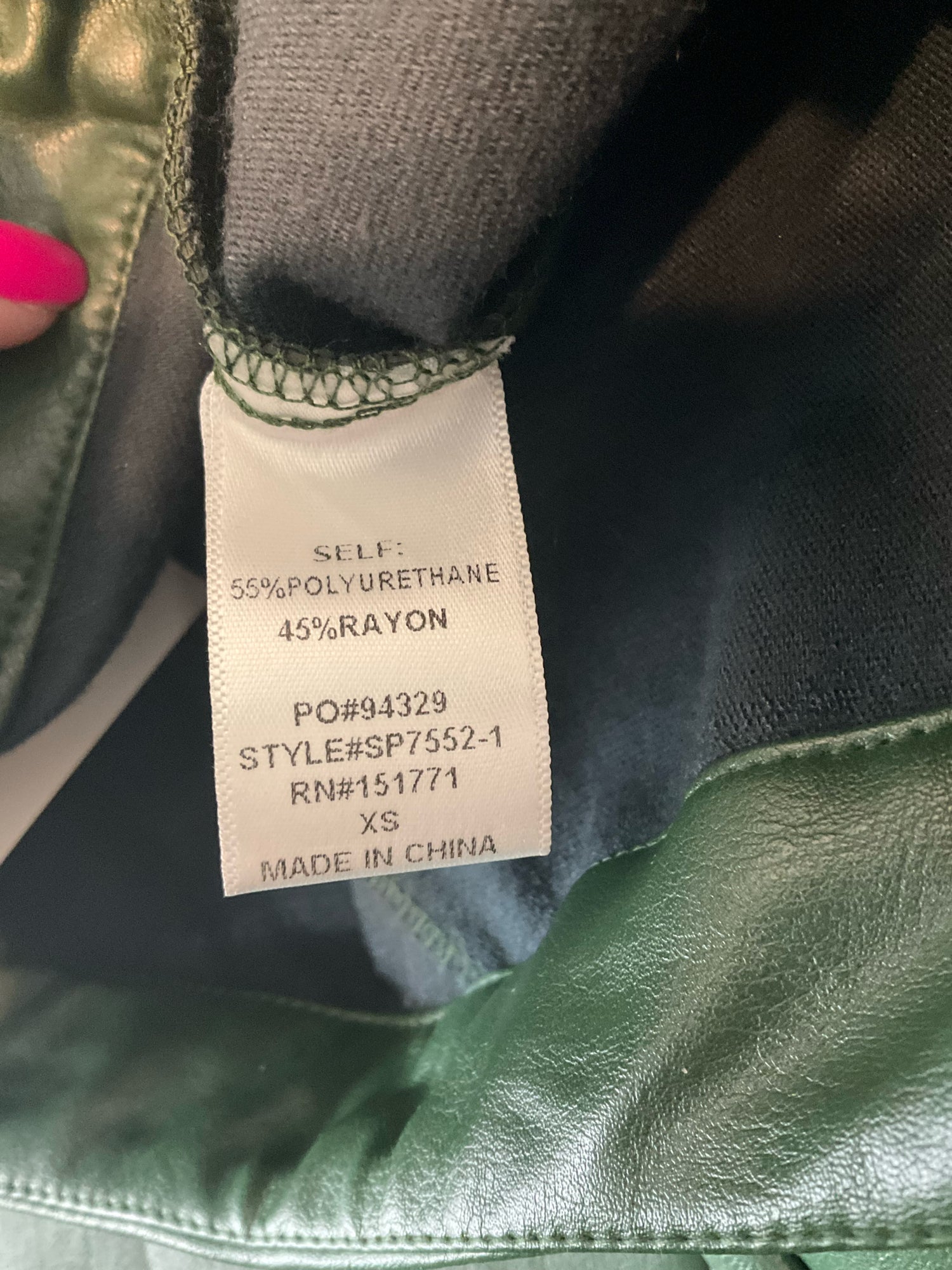 Le Lis Olive Green Faux Leather High Waisted Wide Leg Pants Size XS