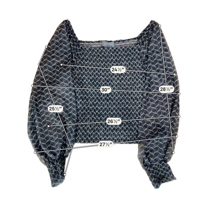 Anthropologie Smocked Metallic Off-Shoulder Peplum Top Size Small