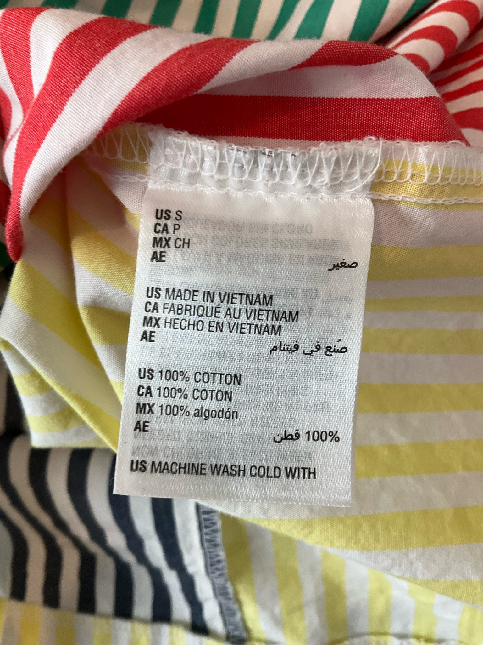 Style &amp; Co yellow/green/red/navy Shift Colorblock Striped Cotton Shirt Dress Size Small - Size S
