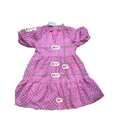THML Pink Boucle Textured Puff Sleeve Babydoll Dress | Size XS